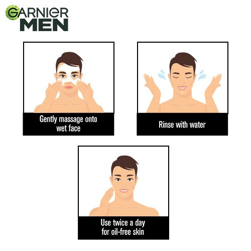 How To Use Garnier Men Turbo Bright Facewash